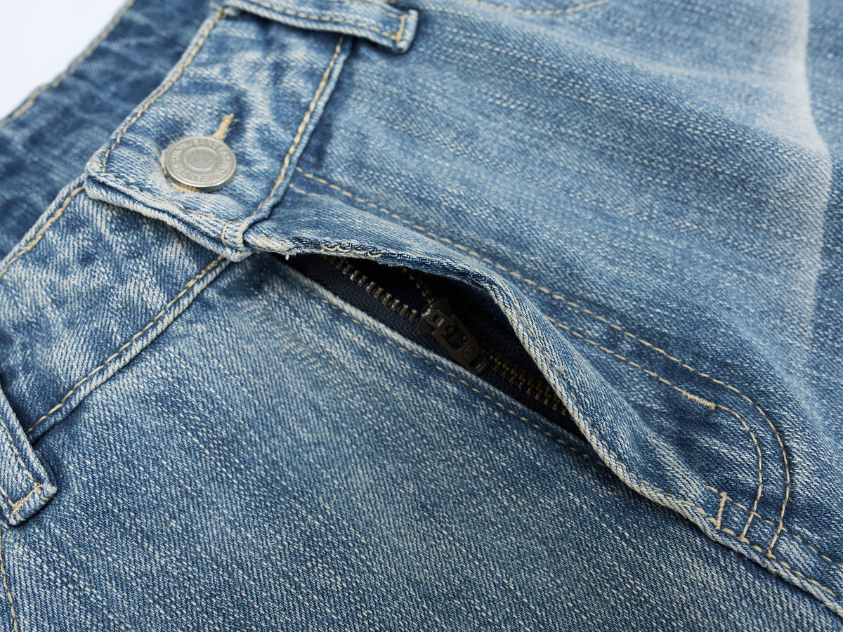 Jean large en denim délavé épais Madxmarx