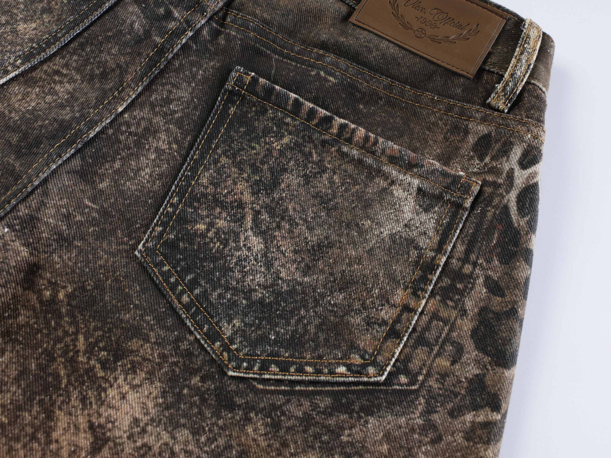 Madxmarx “Jeans tipo globo con estampado salvaje”