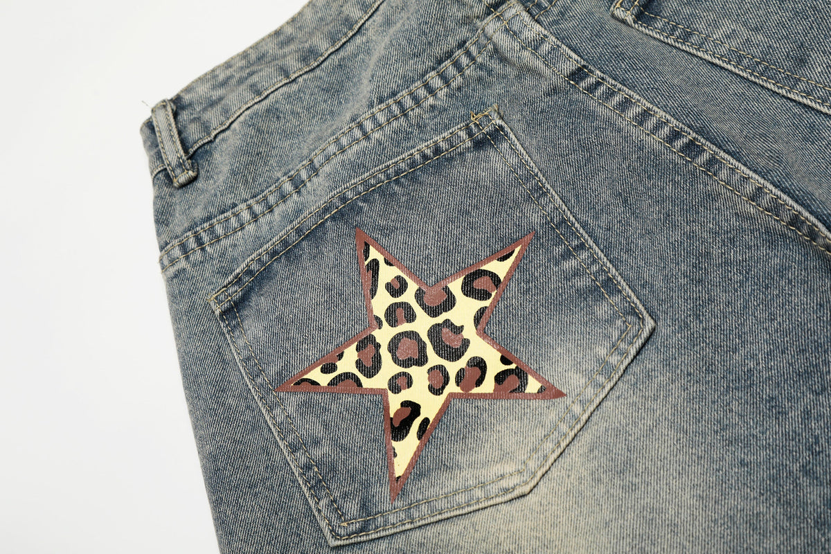 Jeans larges à motif léopard Madxmarx Star