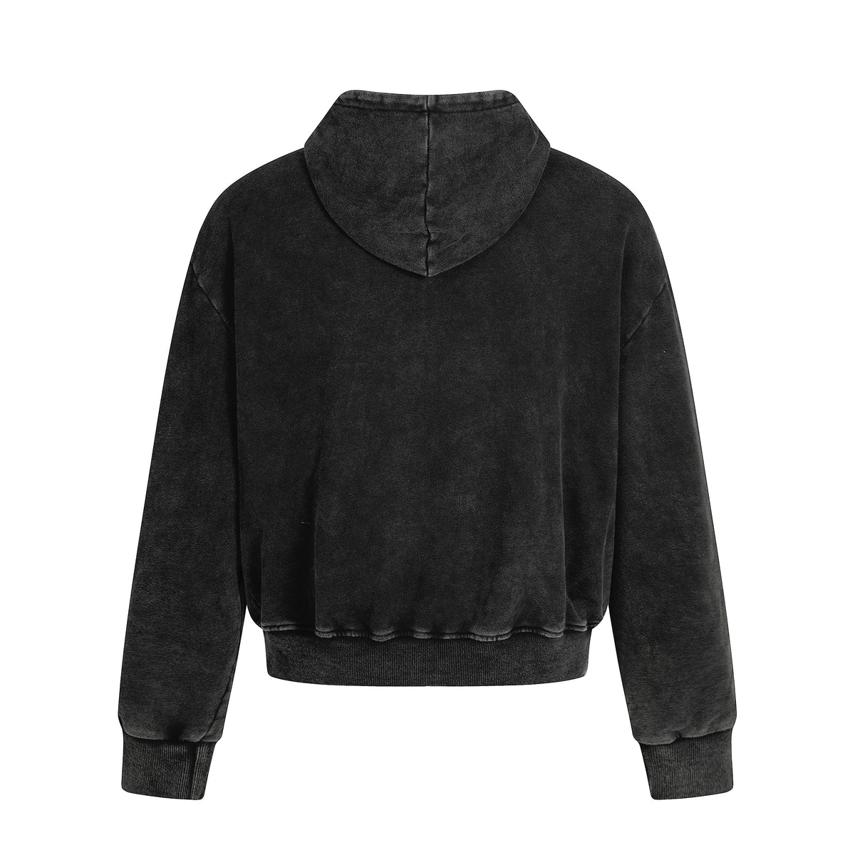 Madxmarx Asymmetric Zip Washed Hoodie Jacket