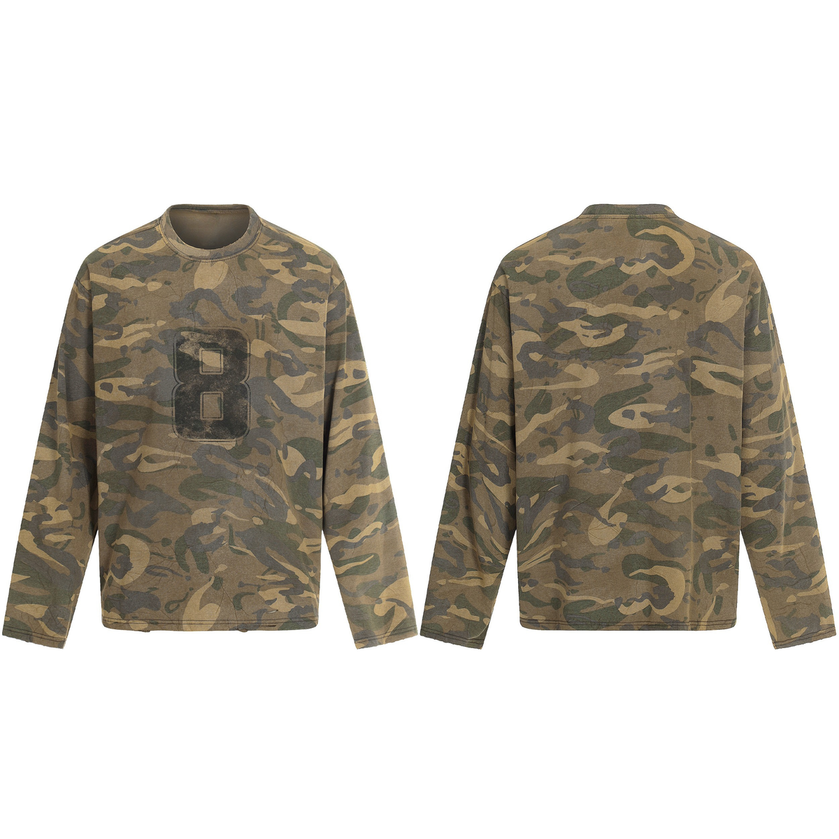 Madxmarx Camo Graphic Long Sleeve Tee