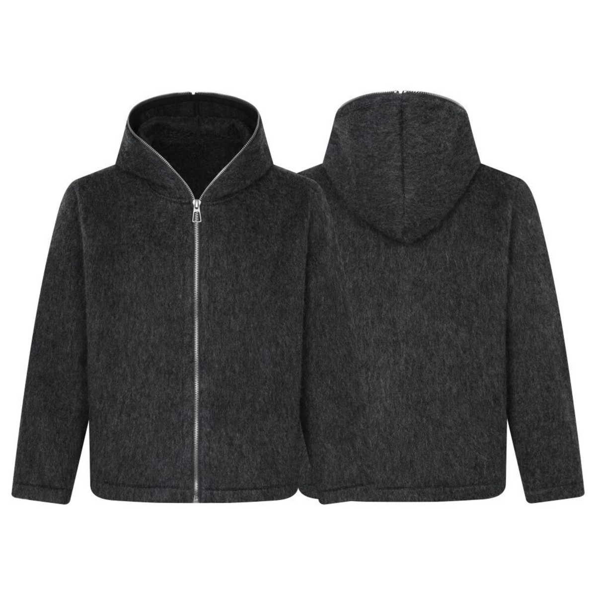 Madxmarx Wool-Blend Zip-Up Hooded Jacket