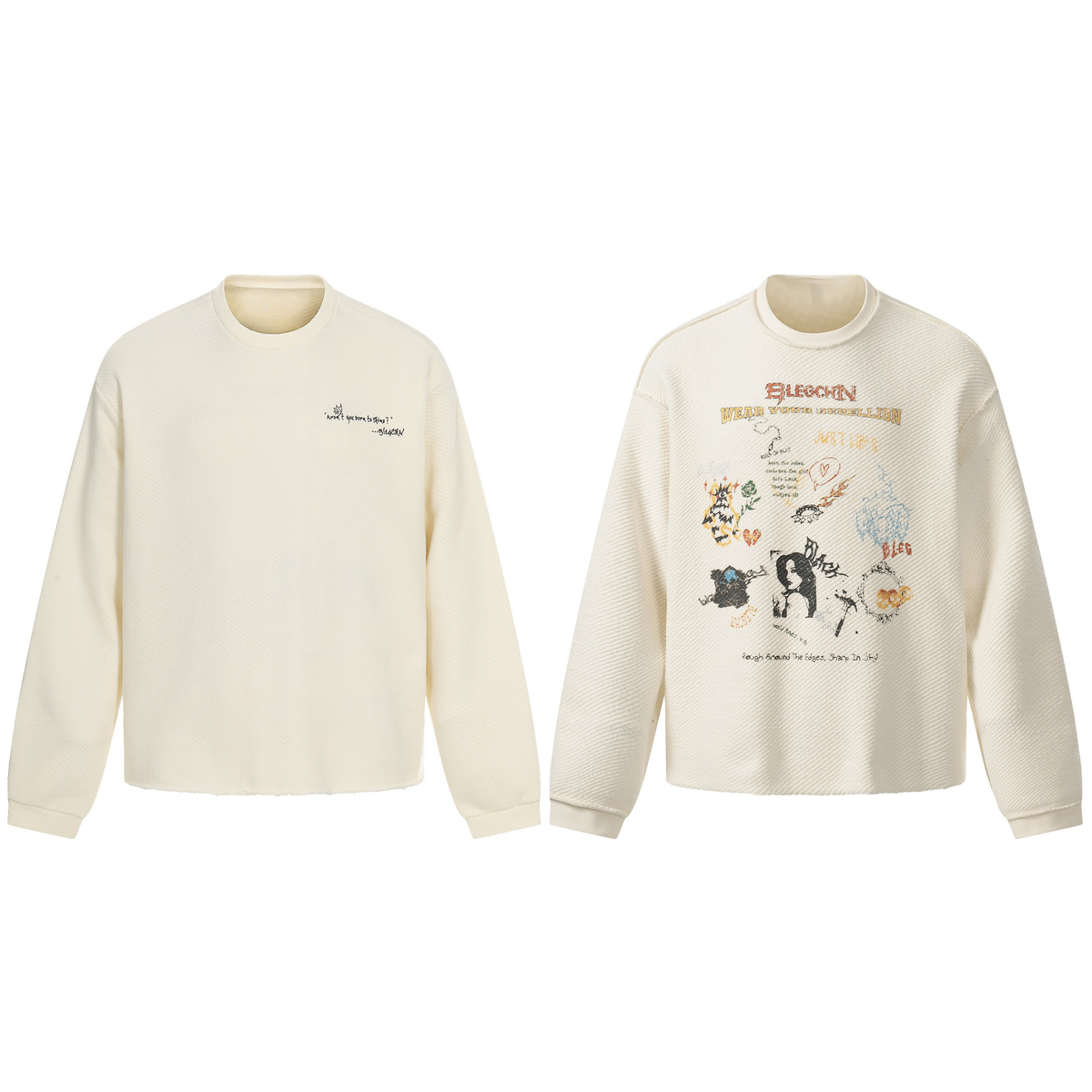 Madxmarx Graphic Textured Sweatshirt