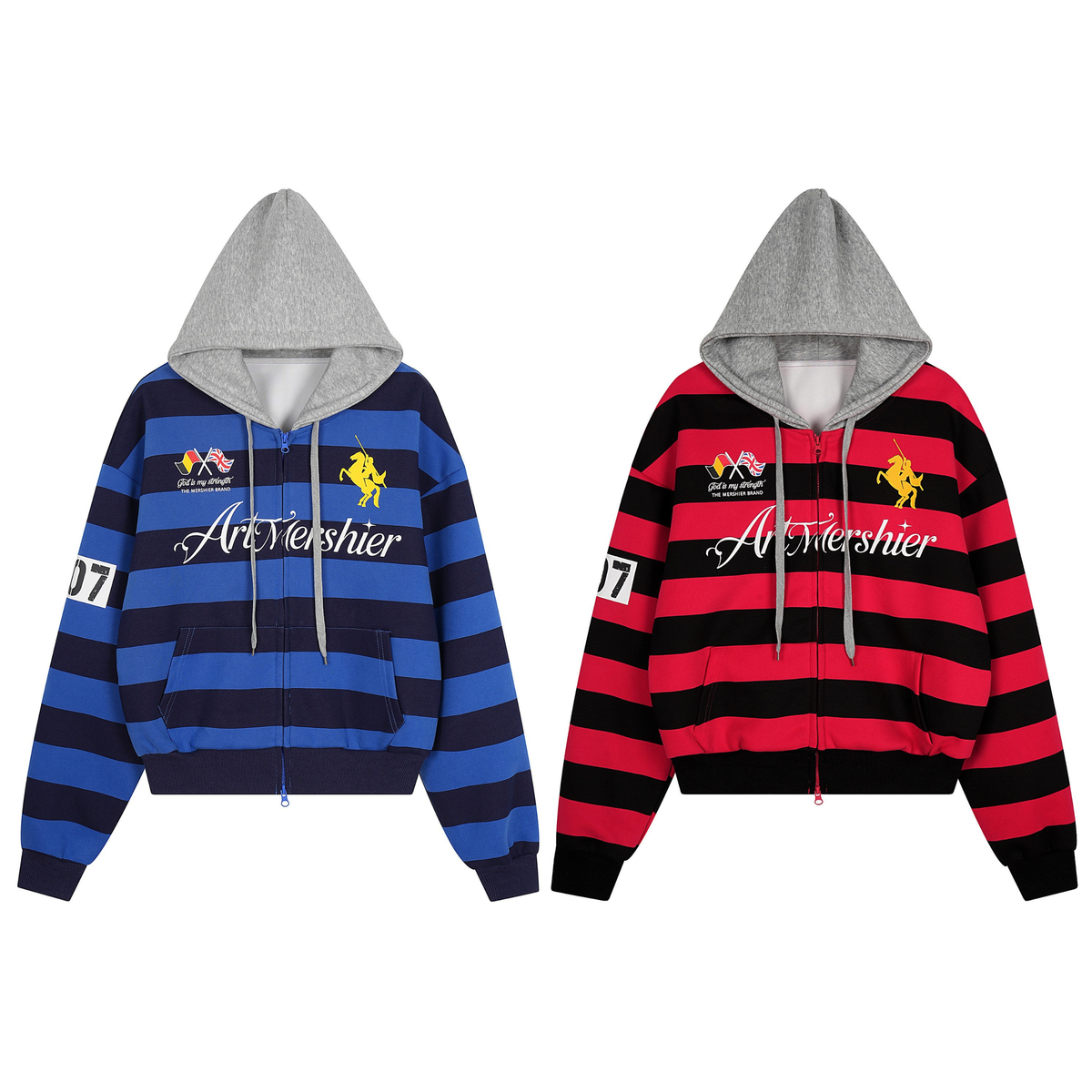 Madxmarx Striped Zip Hoodie