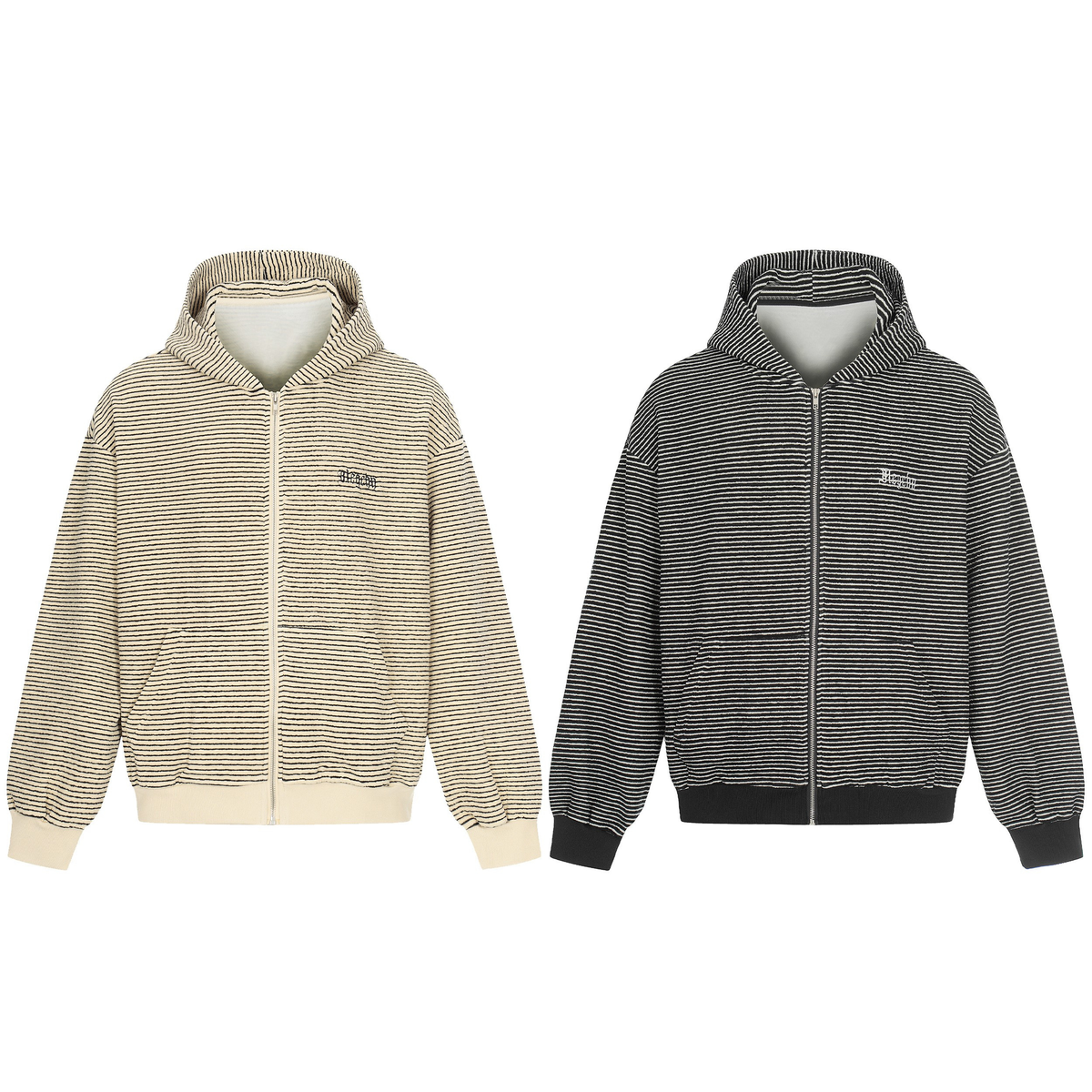 Madxmarx Striped Zip Hoodie
