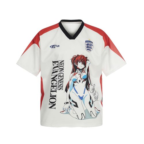 Madxmarx Anime Graphic Mesh Soccer Jersey - M / White
