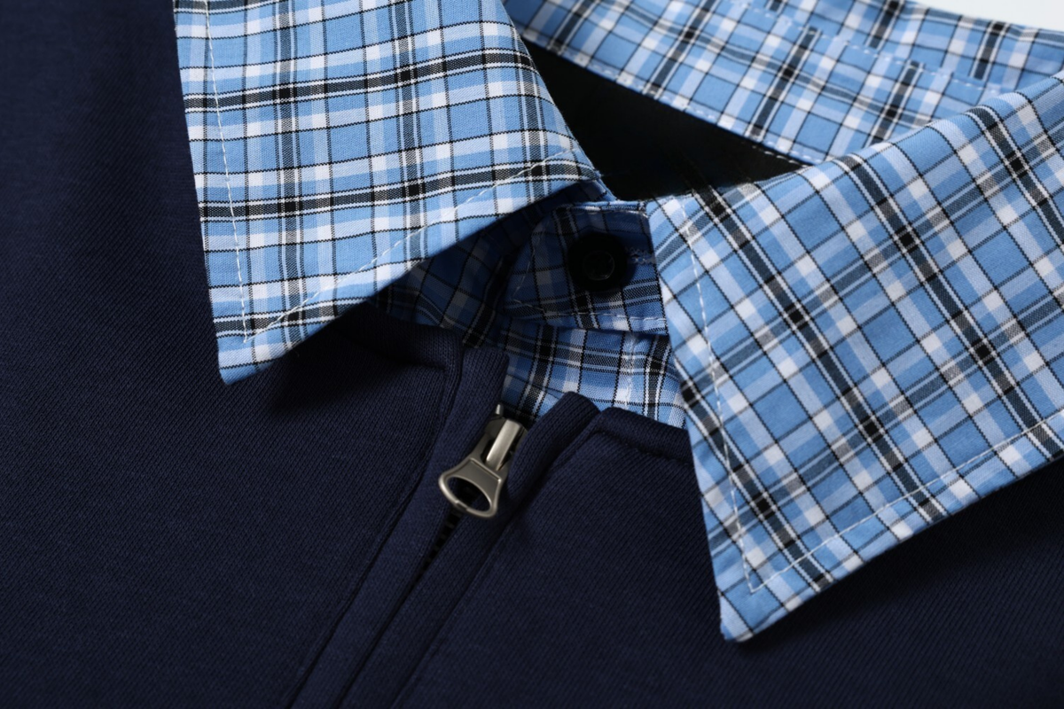 Madxmarx Layered Collar Half-Zip Pullover
