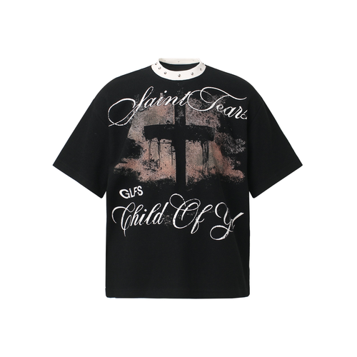Madxmarx Cross Script Graphic Tee - M / Black