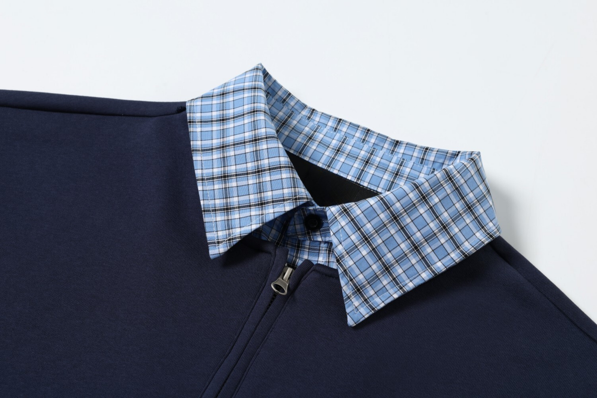 Madxmarx Layered Collar Half-Zip Pullover
