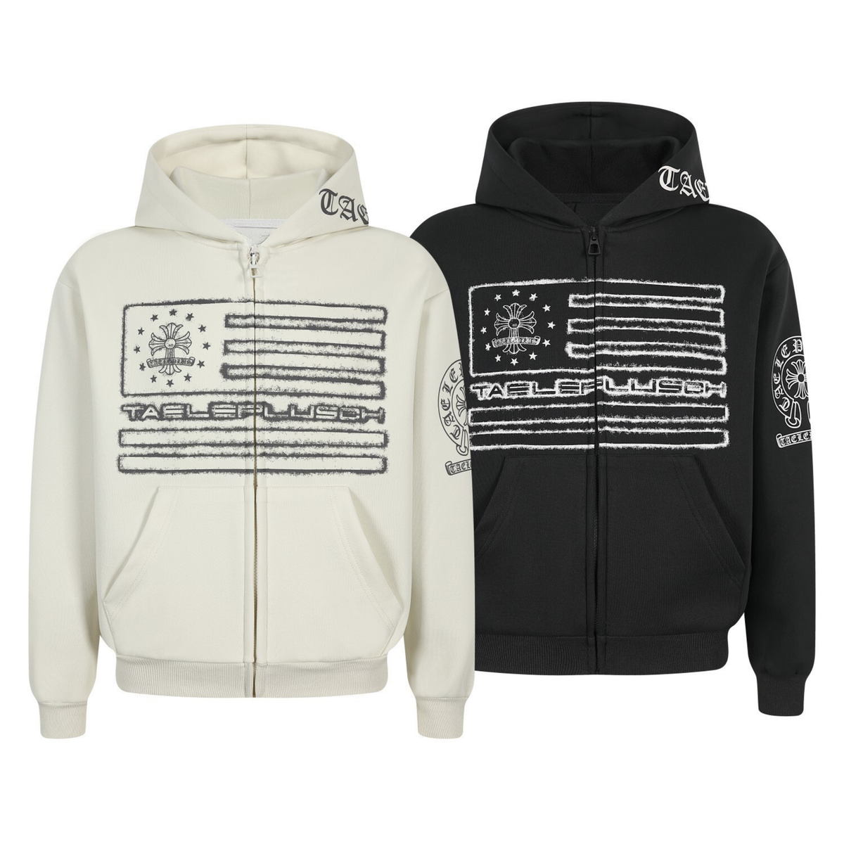 Madxmarx Vintage Flag Zip Hoodie