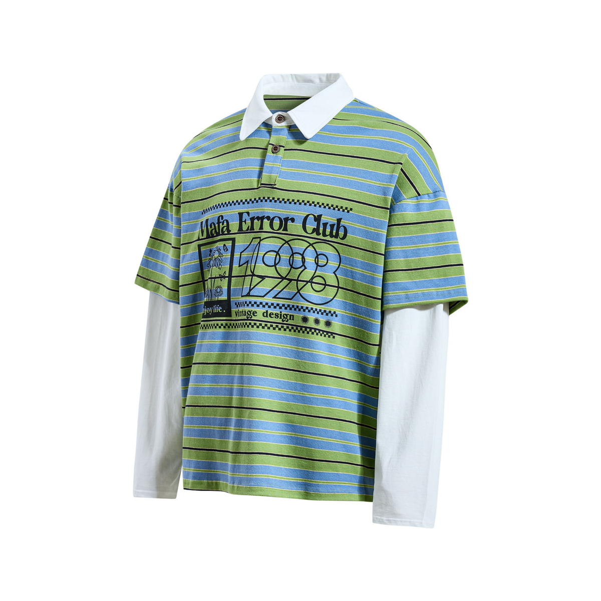 Madxmarx Striped Graphic Layered Polo
