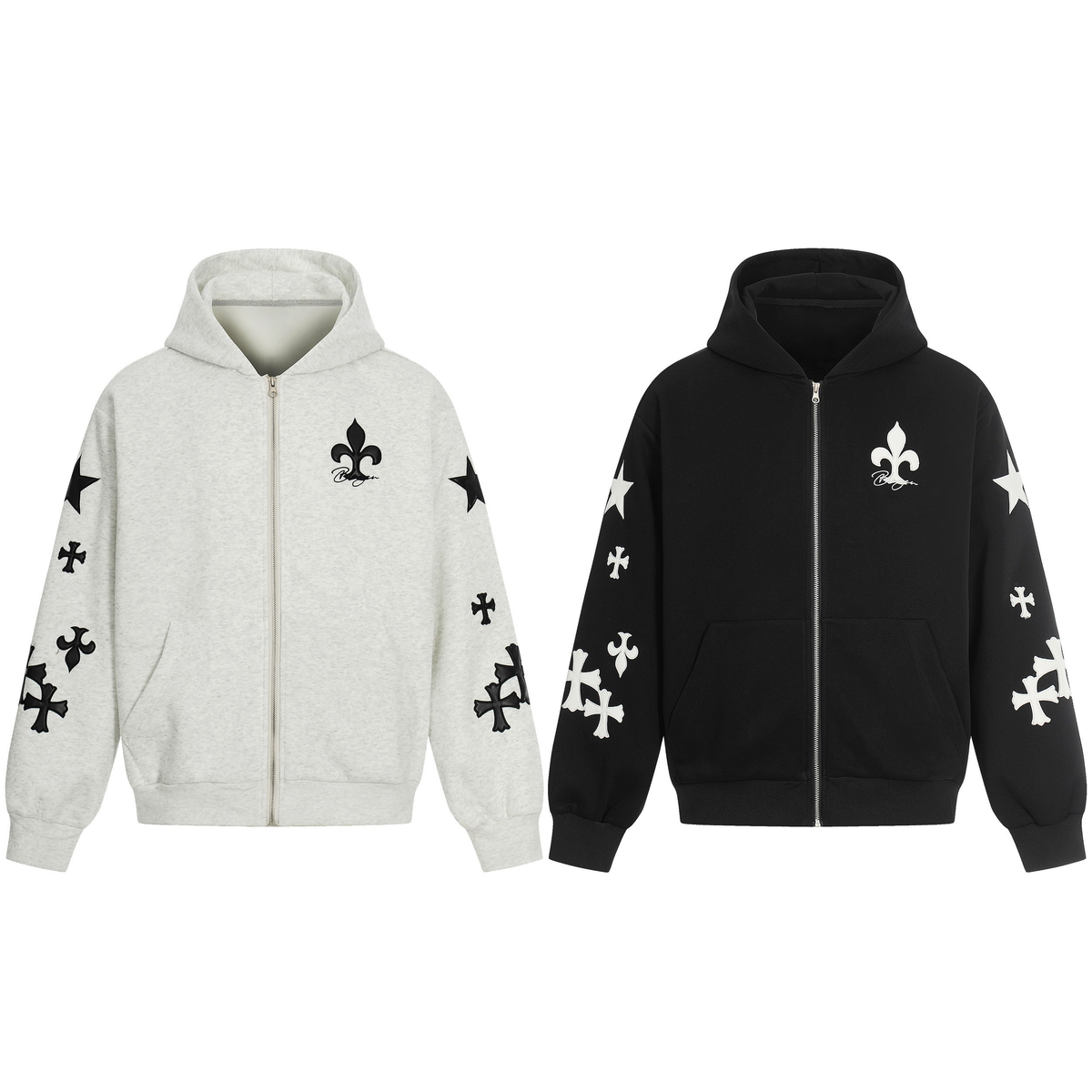 Madxmarx Cross Emblem Zip Hoodie