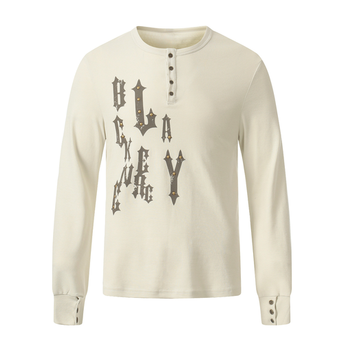 T-shirt Henley à manches longues Madxmarx Graphic - S / Abricot