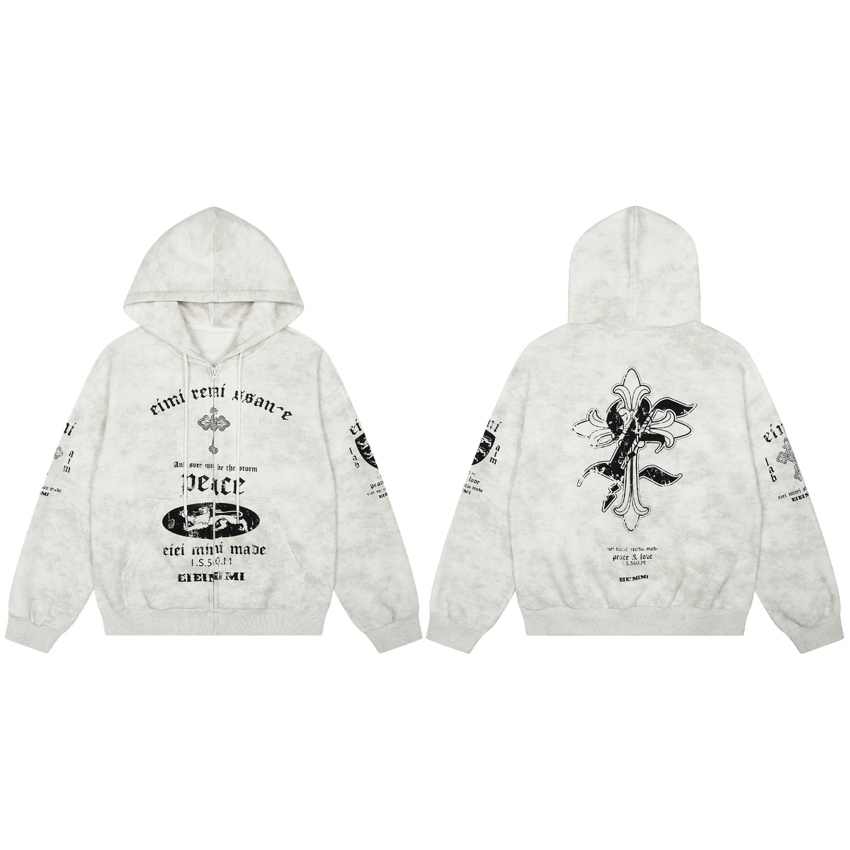 Madxmarx Vintage Graphic Zip-Up Hoodie