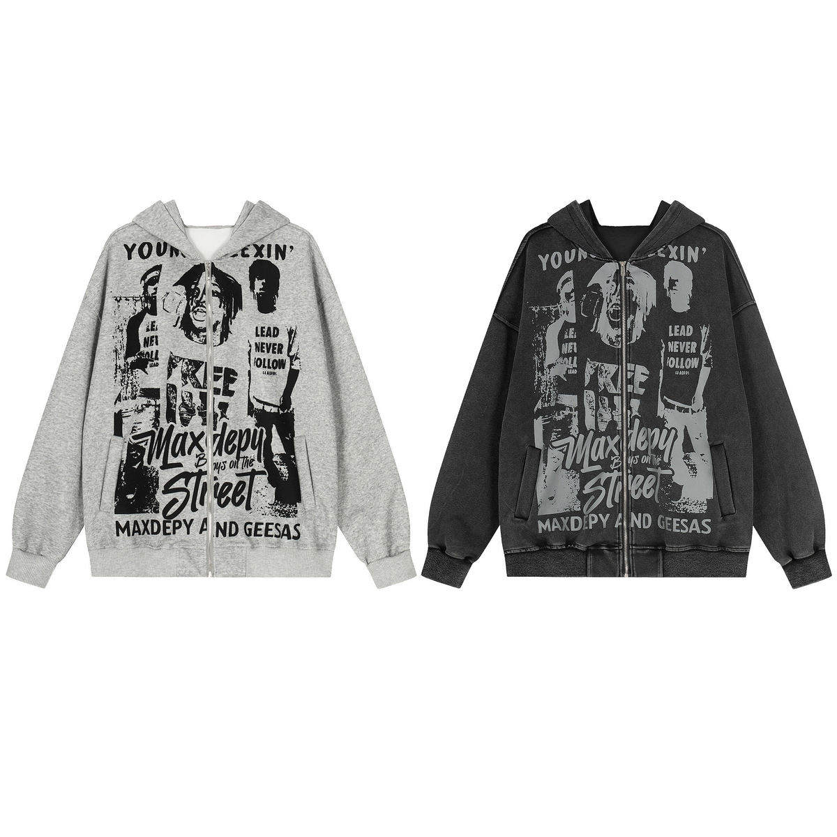 Madxmarx Street Manifesto Graphic Zip Hoodie