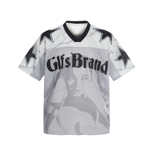 Madxmarx Portrait Graphic Mesh Jersey - M / Grey