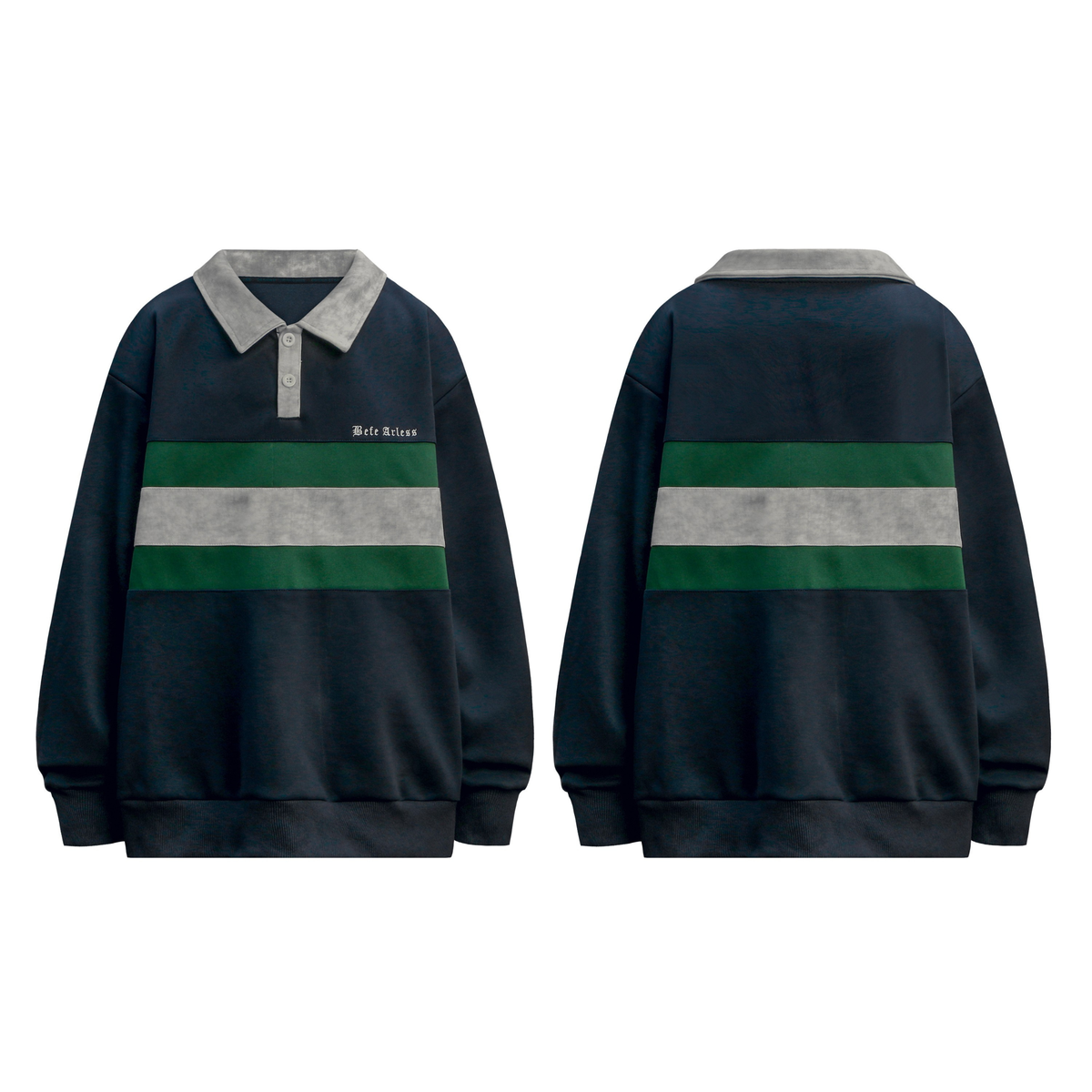Madxmarx Retro Stripe Rugby Sweatshirt