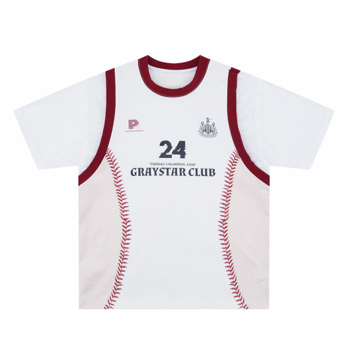 Madxmarx Baseball Stitch Mesh Tee - S / White