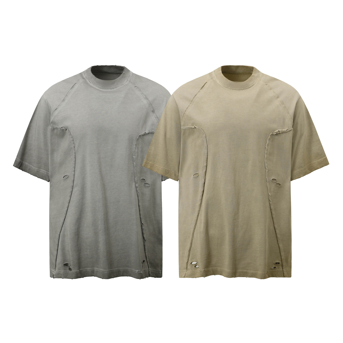 Madxmarx Distressed Panel Short Sleeve Tee