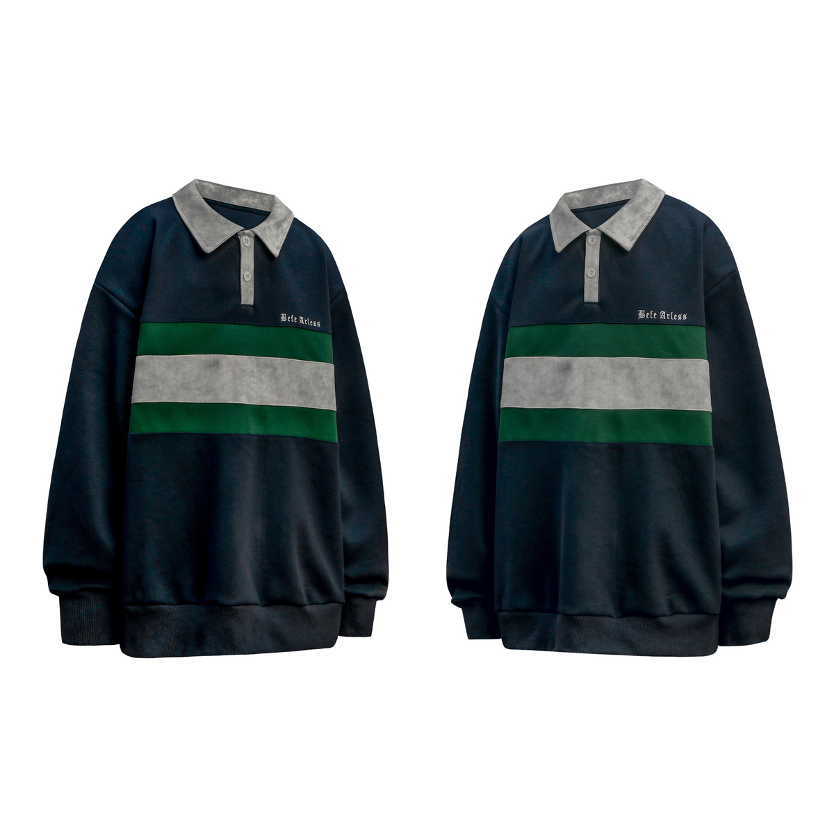 Madxmarx Retro Stripe Rugby Sweatshirt