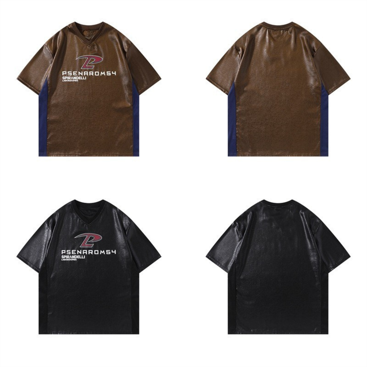 Camiseta de cuello en V Madxmarx PU Racing