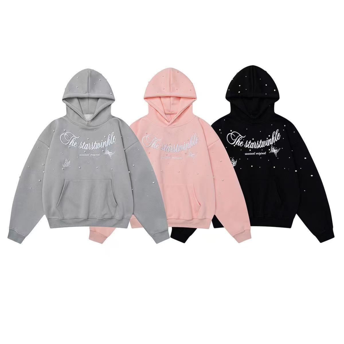Madxmarx Rhinestone Script Pullover Hoodie