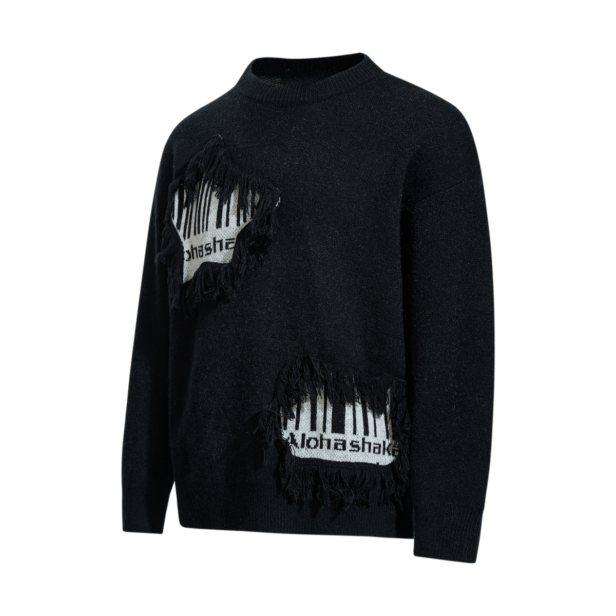 Madxmarx Fringe Patch Knit Sweater