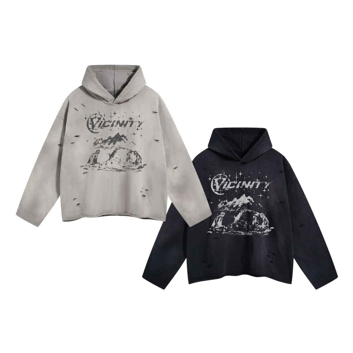 Madxmarx Graphic Distressed Hoodie