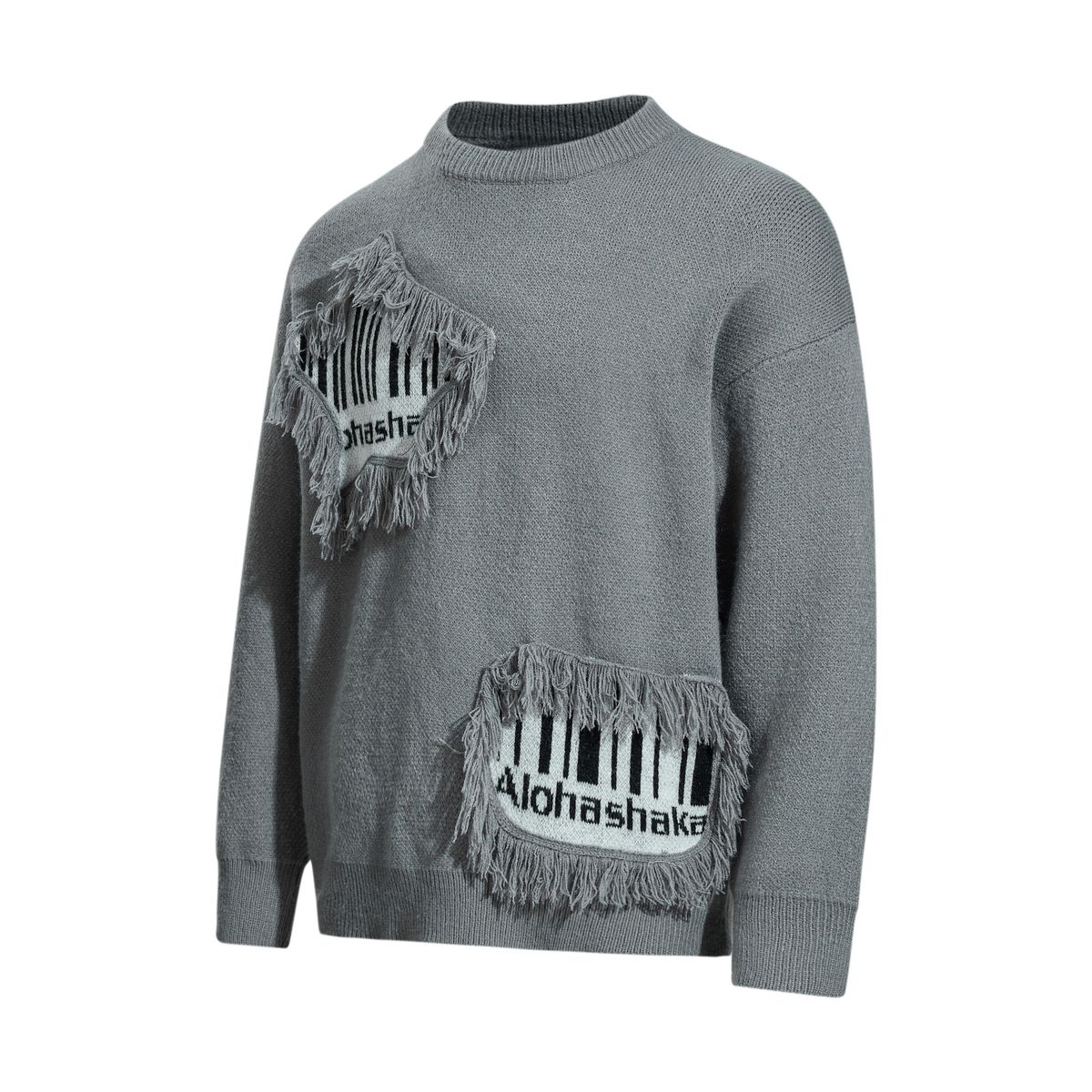 Madxmarx Fringe Patch Knit Sweater