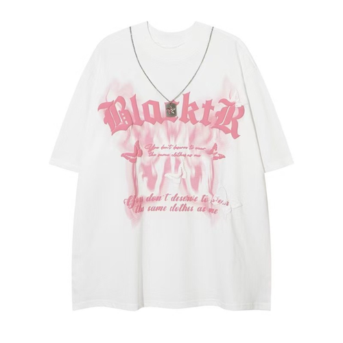 Madxmarx Gothic Butterfly Graphic Tee - S / White