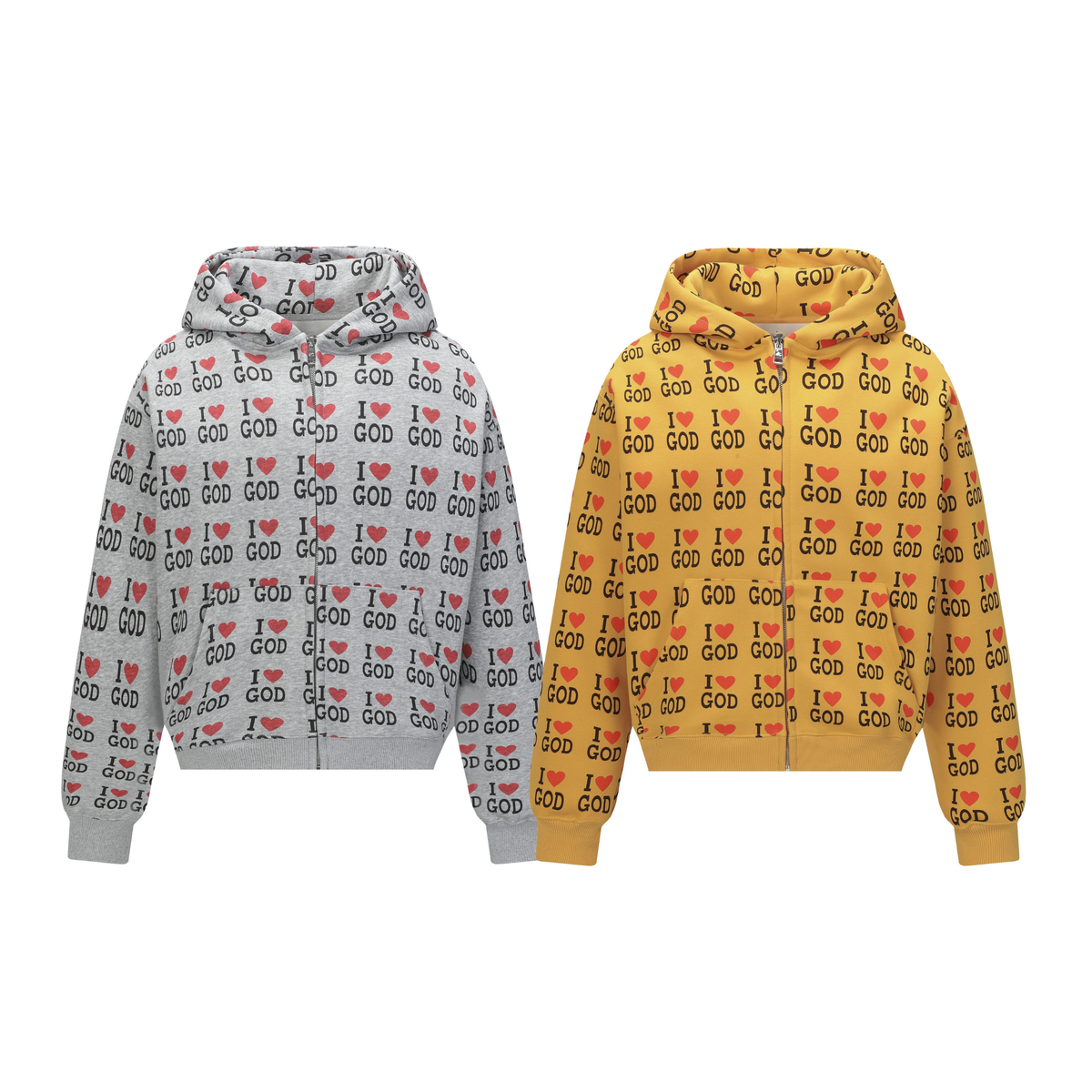 Madxmarx I Love God Zip Hoodie