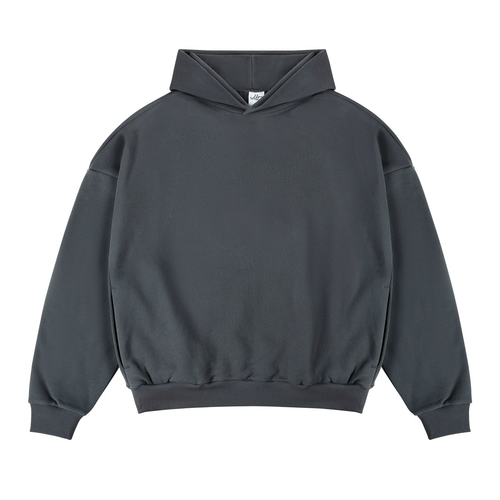 Basic-Hoodie mit lockerer, überschnittener Schulterpartie - dunkelgrau / S