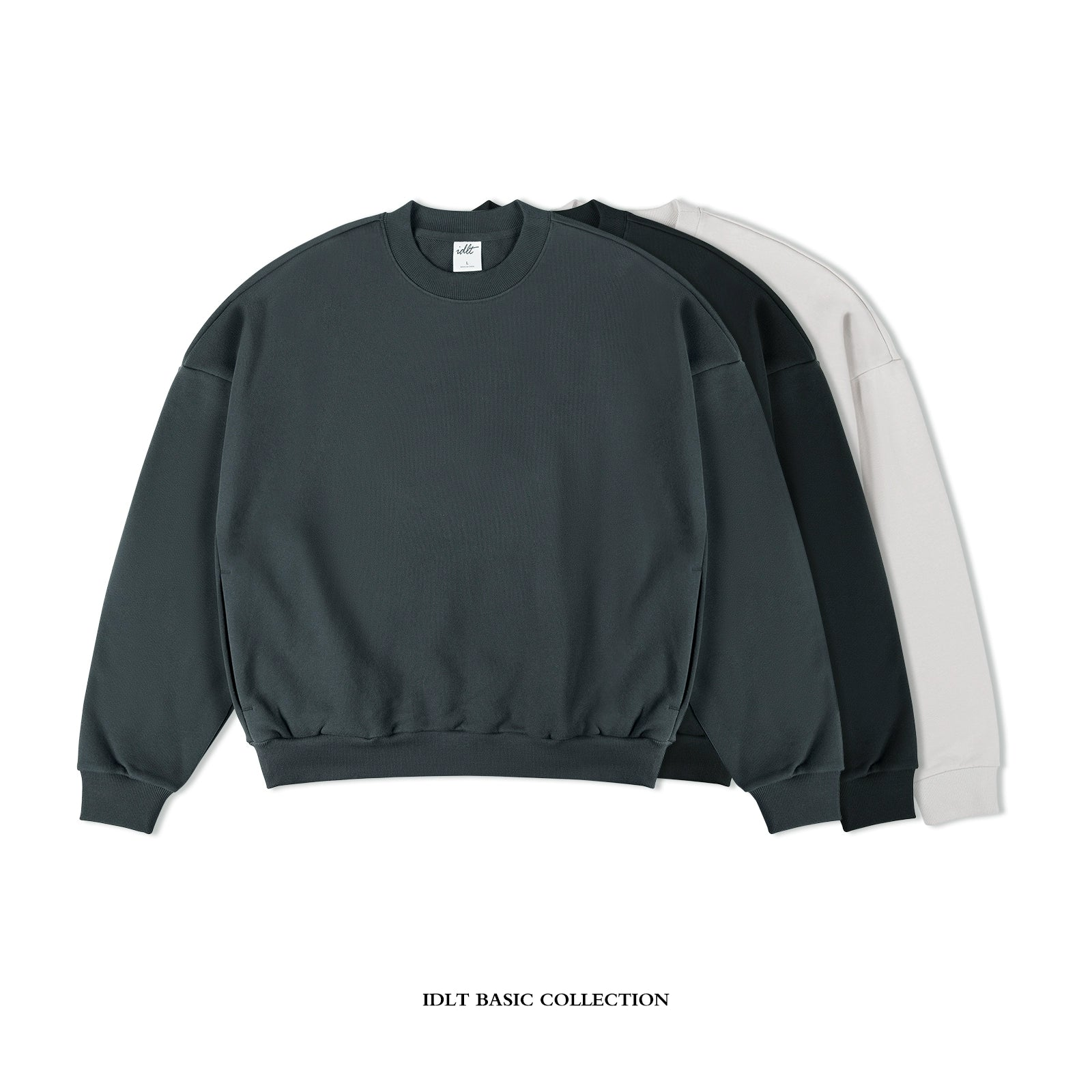 Sudadera básica con hombros caídos