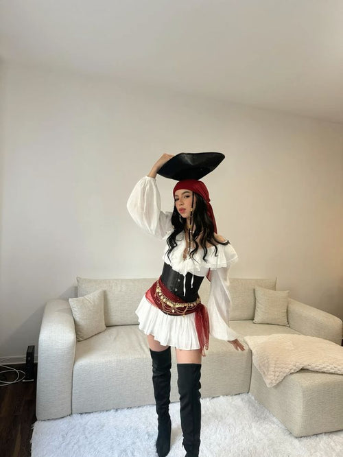 Halloween Piraten Karakter Jurk - S / wit