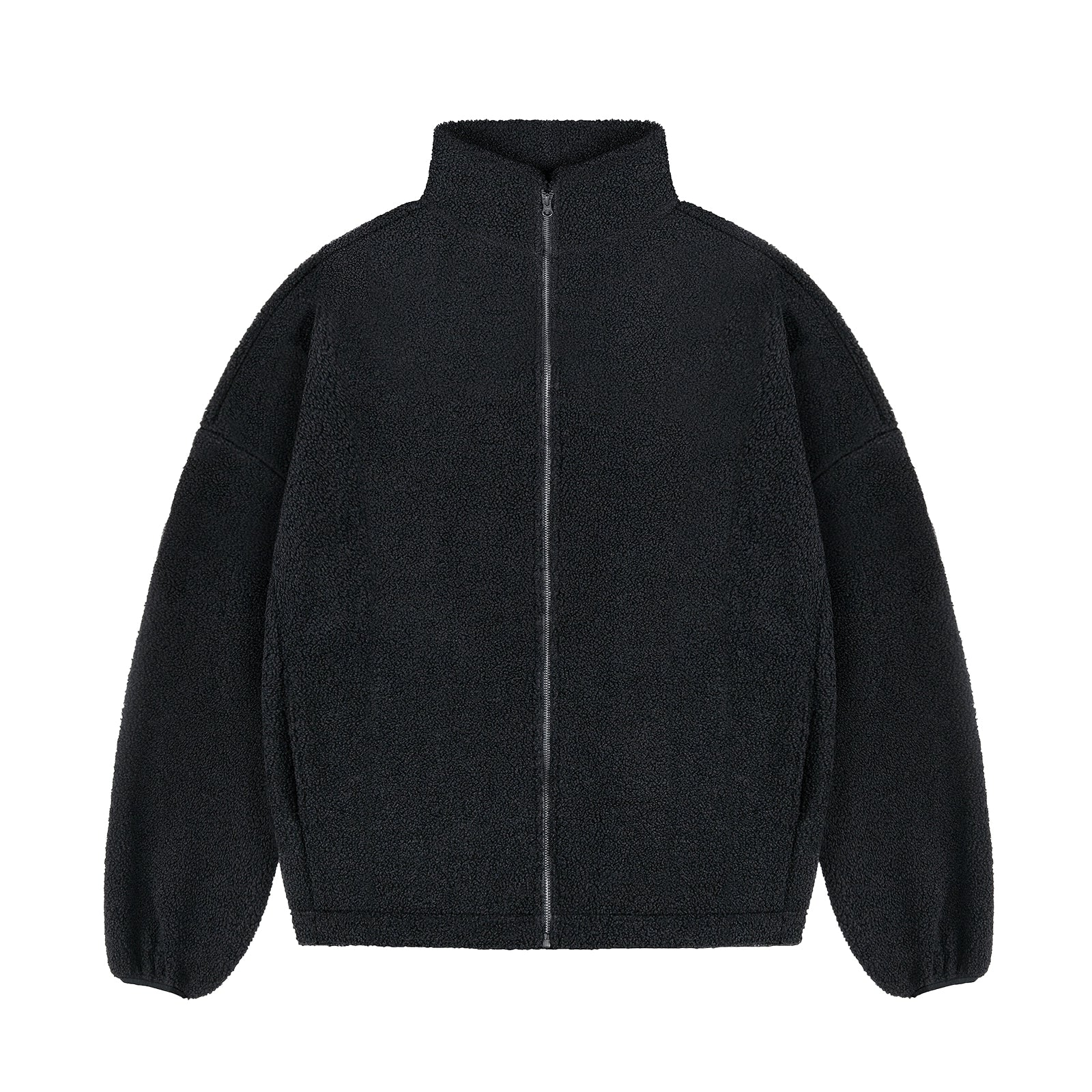 Drop Shoulder High-Neck Boa Jacket