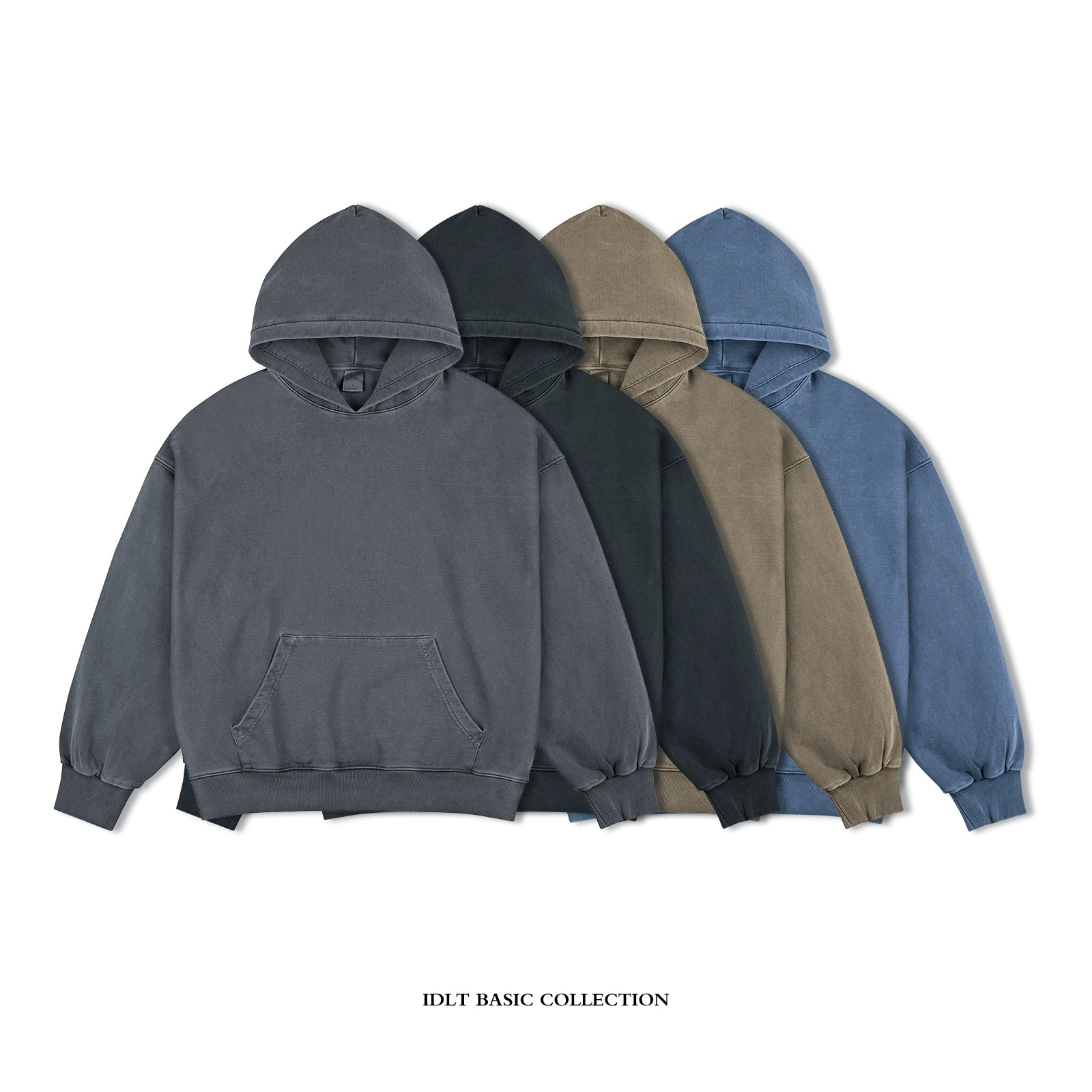Drop Shoulder Silhouette Pullover Hoodie