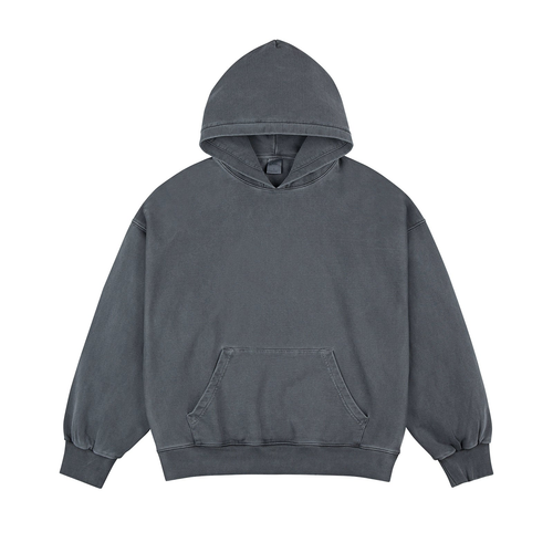Hoodie mit überschnittener Schulter und Silhouette - dunkelgrau / S