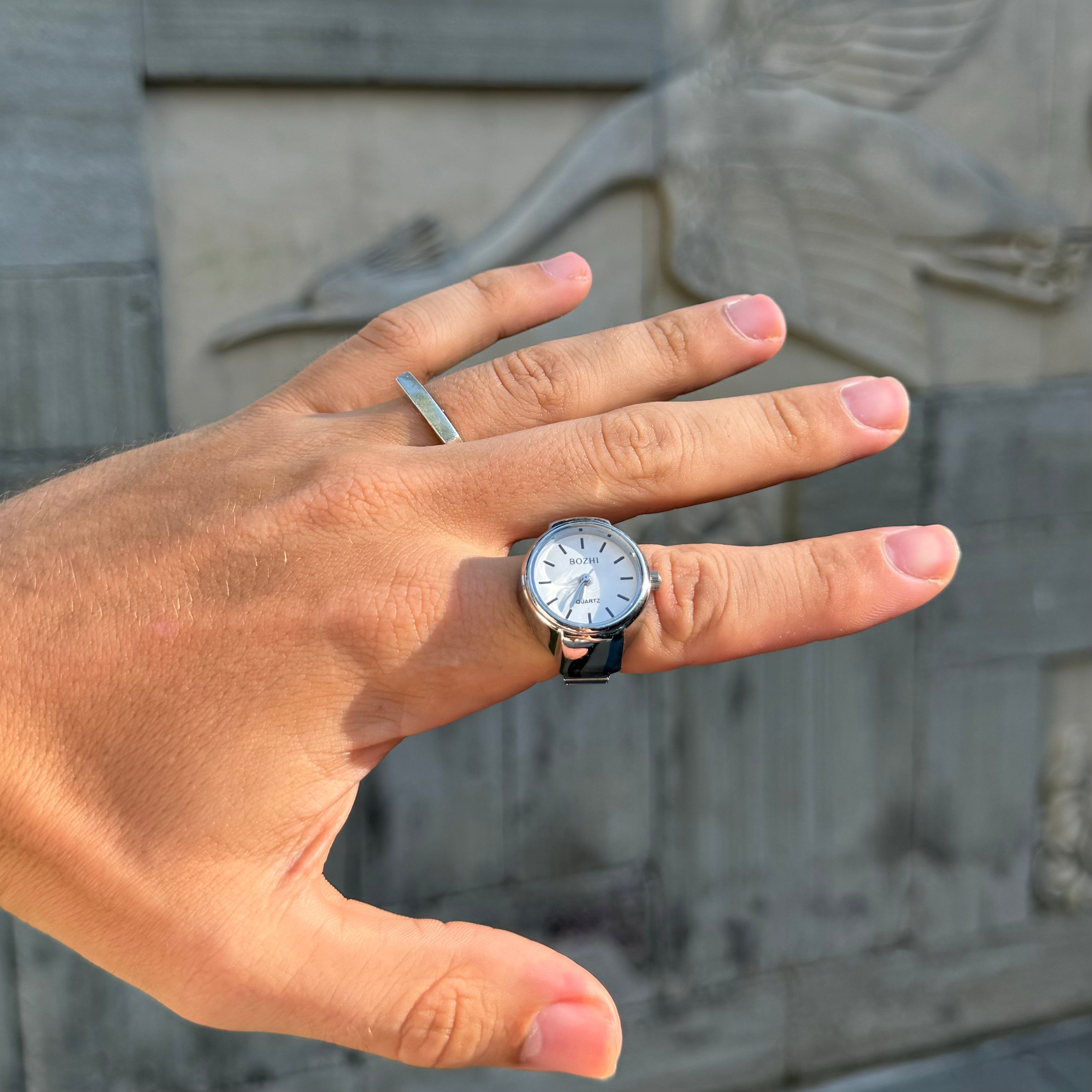 Onyx Watch Ring | Silver