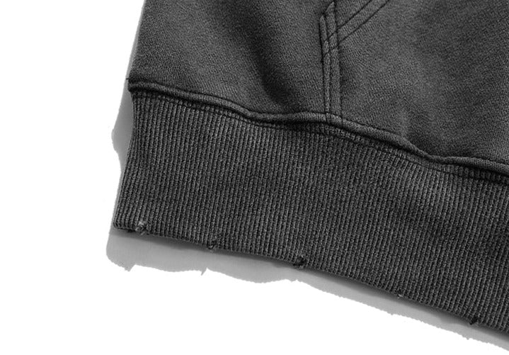Sweat à capuche délavé Crucifix