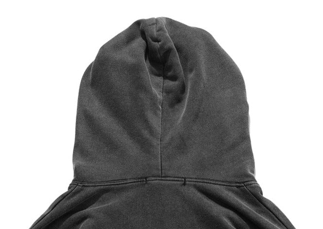 Sweat à capuche délavé Crucifix