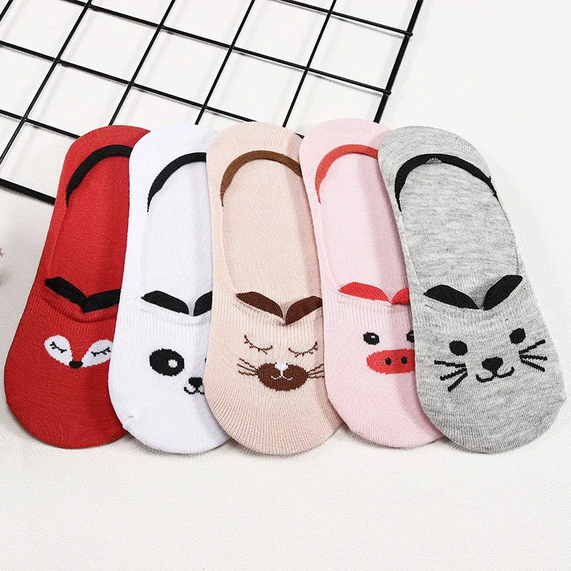 Adorable Animal Print Low Cut School Socks