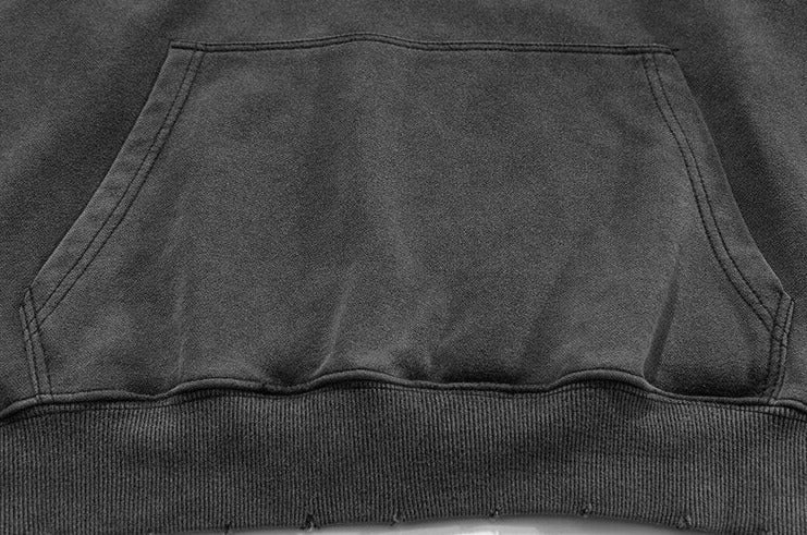 Sweat à capuche délavé Crucifix