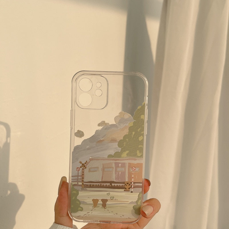 Train Painting Mobile Phone Case For iPhone