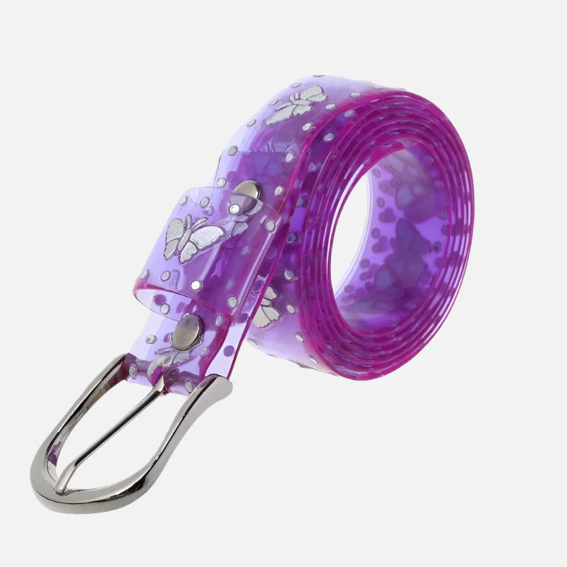 Candy Color Butterfly Print Jelly Belt
