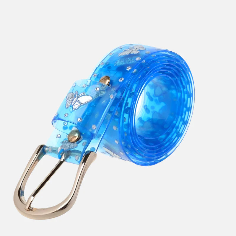 Candy Color Butterfly Print Jelly Belt