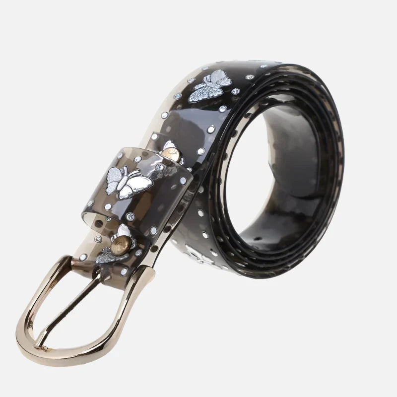 Candy Color Butterfly Print Jelly Belt