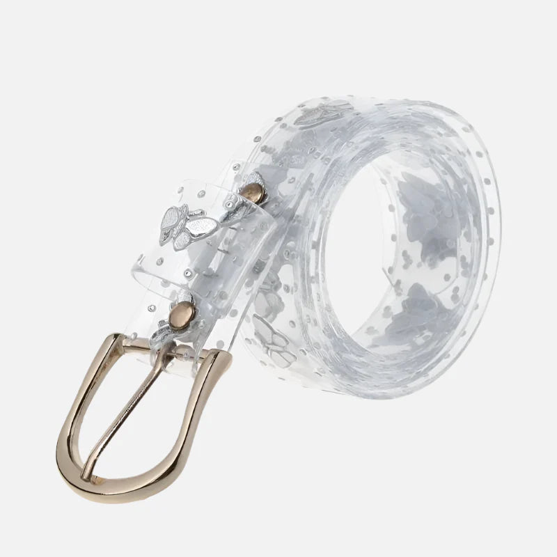 Candy Color Butterfly Print Jelly Belt