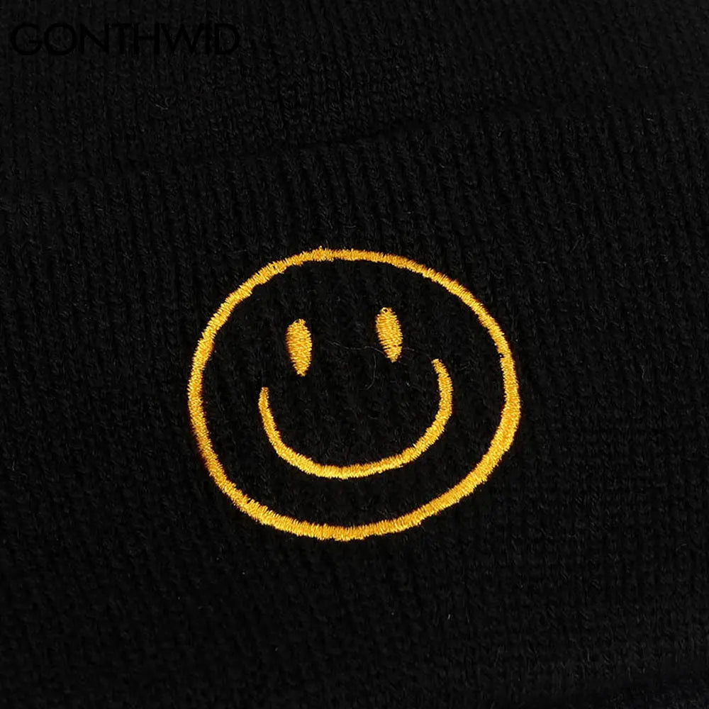 Embroidered Smile Face Cap