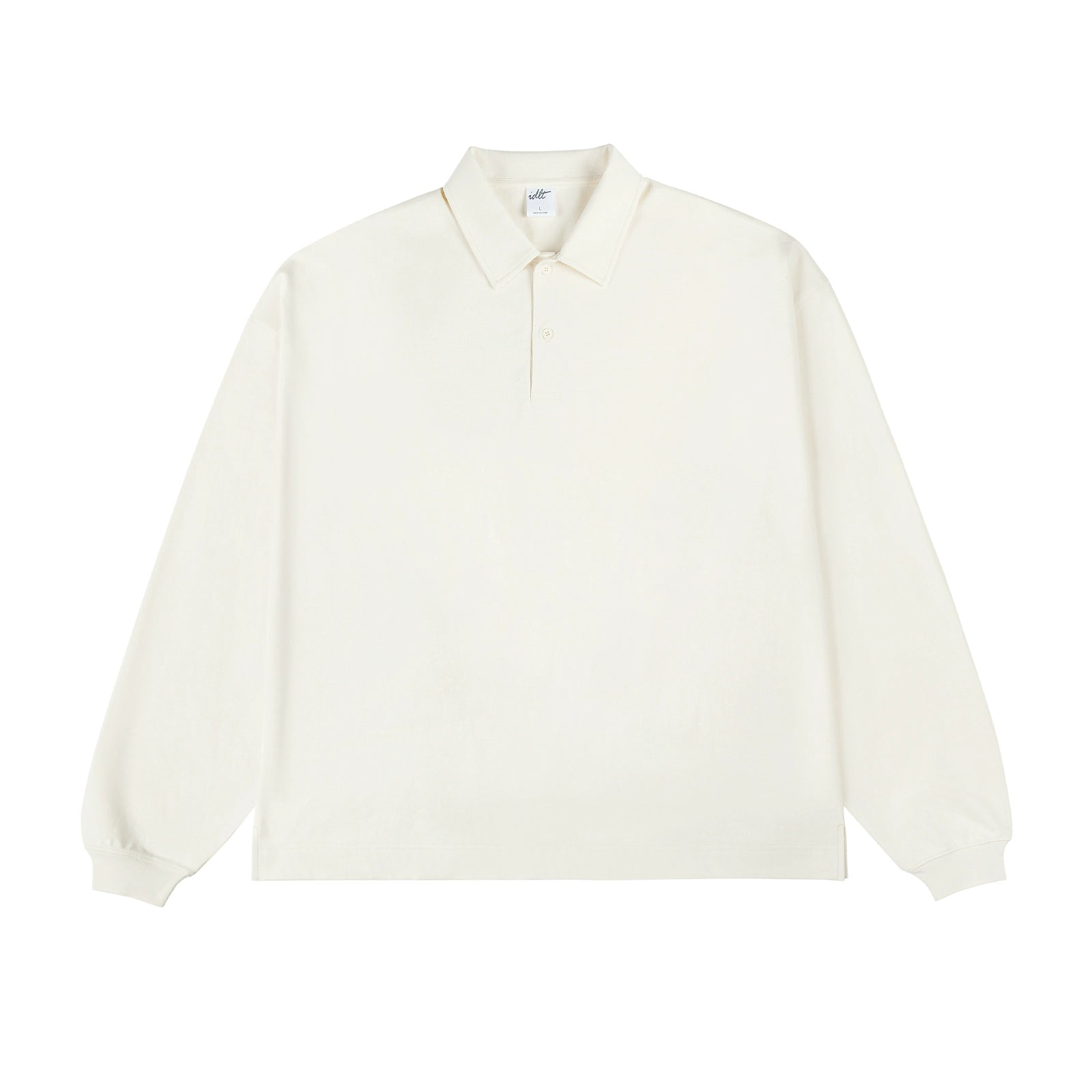 Heavy Weight Drop Shoulder Loose Long Sleeve Polo Shirt