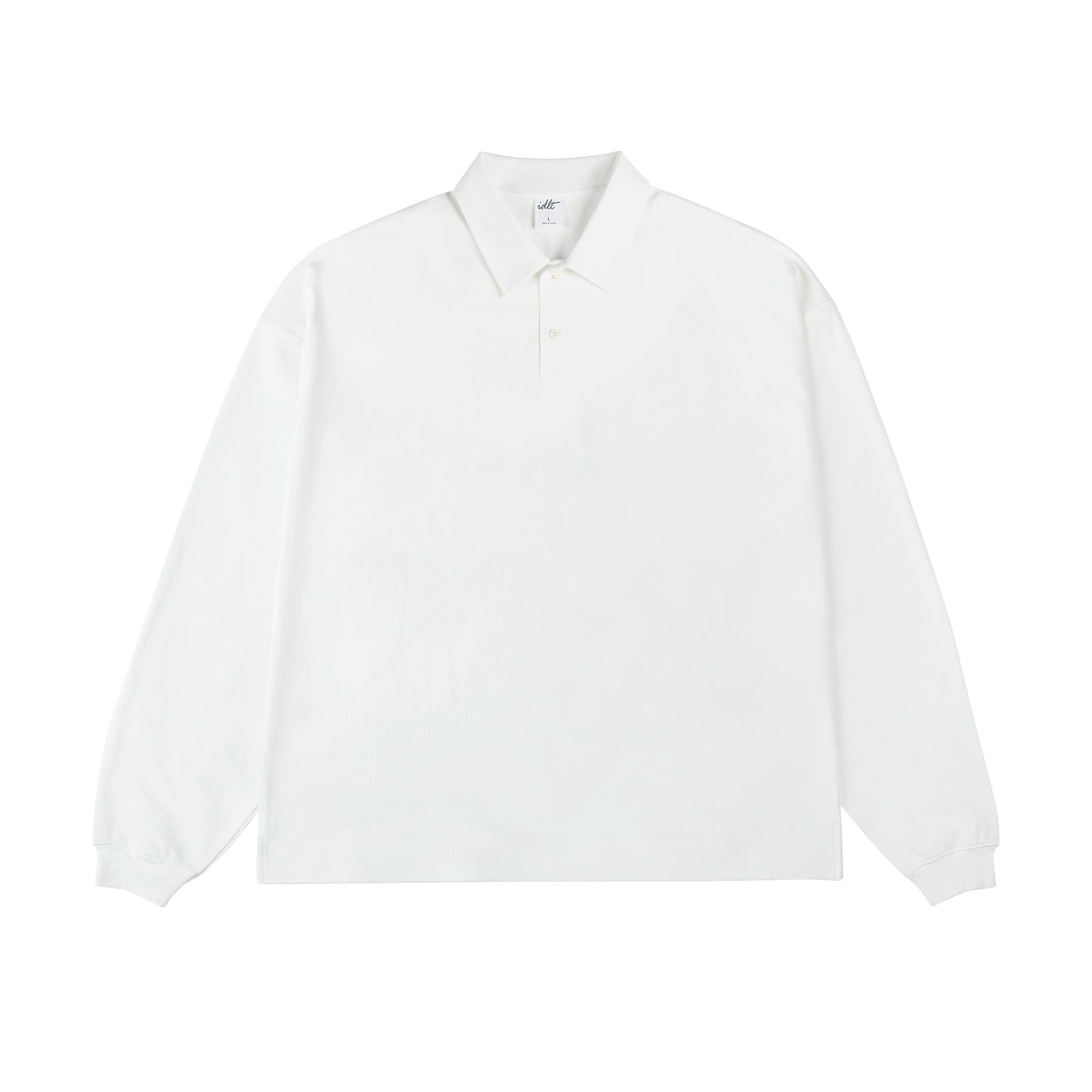 Heavy Weight Drop Shoulder Loose Long Sleeve Polo Shirt